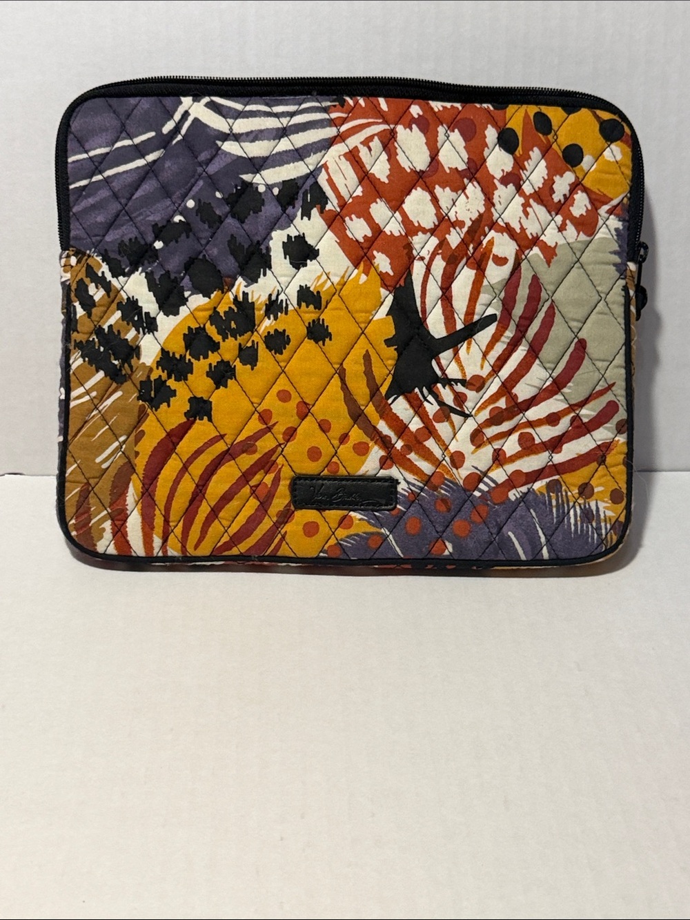Vera Bradley Quilted Laptop Sleeve in Mustard, Rust & Purple